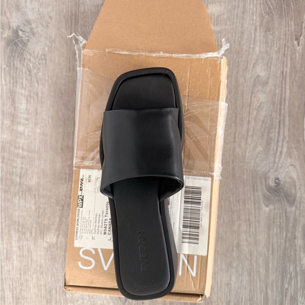 Black Slide Mules - Picture 4 of 4